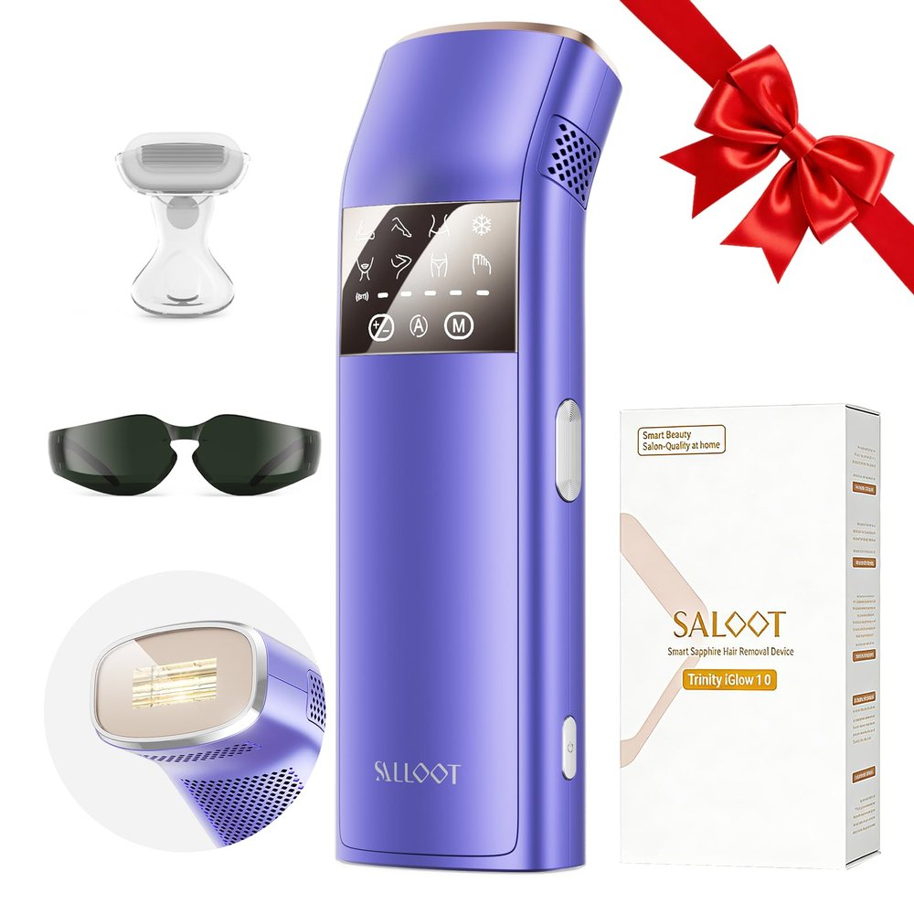 Triple-Pulse IPL Laser Hair Removal, 12cm Sapphire 37F Ice-Cooling Contact, Lazer Hair Removal Device for Women and Men, Permanent Hair Removal at Home for Body, Face, Bikini, Christmas Gifts