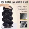 WEQUEEN Human Hair Bundles Body Wave 16A Brazilian Virgin Hair Bundles 22 24 26 Inch Thick Weave Natural Black view 2