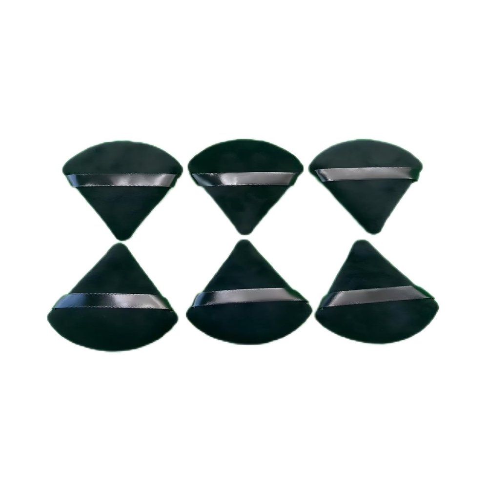 6-piece set of black triangular makeup sponge puffs suitable for body and face loose powder and set makeup universal