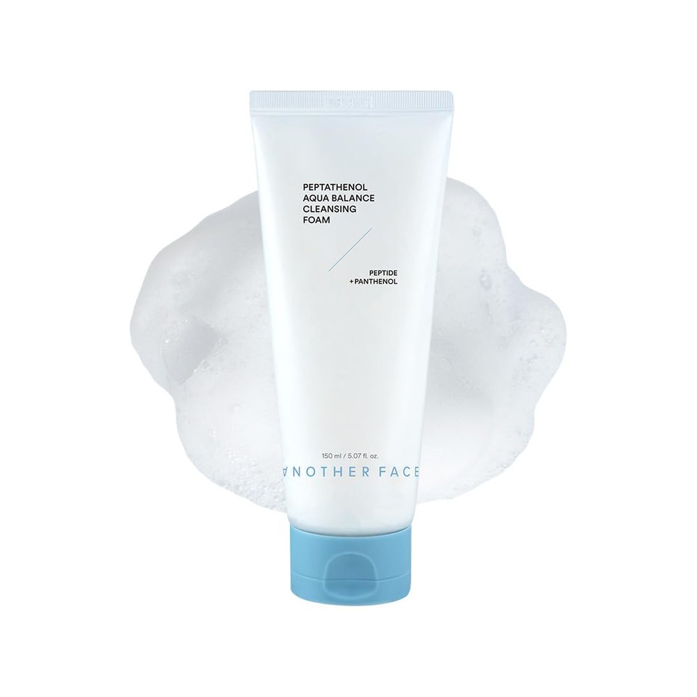 ANOTHERFACE PEPTATHENOL Aqua Balance Cleansing Foam 5.07 Fl. Oz., Peptied, Panthenol, Daily Low pH Facial Deep Cleanser, Hydrating Bubble Foam, Korean Skin Care, Mild for Sensitive Skin, Vegan
