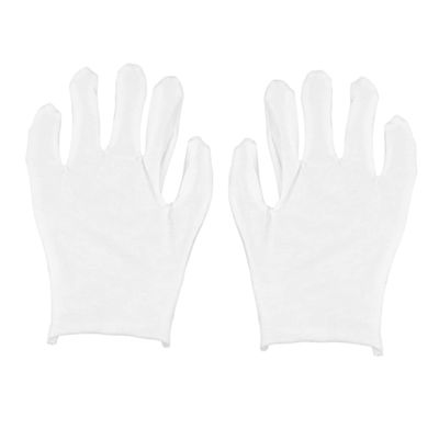 12 Pair White Cotton Garden Gloves Lightweight Protective Safety Gloves for Labor Protection Gardening Cleaning Industrial Work