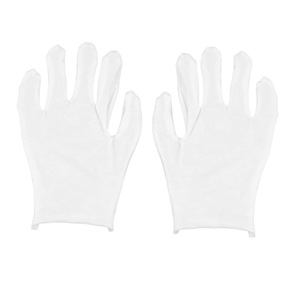 12 Pair White Cotton Garden Gloves Lightweight Protective Safety Gloves for Labor Protection Gardening Cleaning Industrial Work