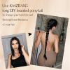 Long Braided Ponytail Extension with Hair Tie Wrap Around Straight Hair Extension Ponytail 34 Inches Natural Soft Synthetic Hairpiece for Women Daily Weddings Parties and Festivals Wear 150 Gram Black view 4