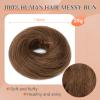 Benehair Human Hair Messy Bun Hair Piece Scrunchies Real Human Hair Thick Updo Hairpiece for Daily Wear Real Hair Ponytail Extension for Women Girls-Dark Brown view 3