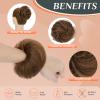Benehair Human Hair Messy Bun Hair Piece Scrunchies Real Human Hair Thick Updo Hairpiece for Daily Wear Real Hair Ponytail Extension for Women Girls-Dark Brown view 4