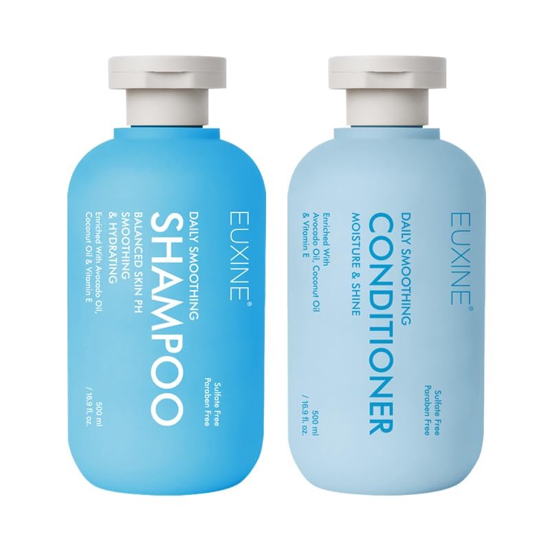 Avocado Coconut Oil Moisturizing Daily Smoothing Shampoo and Conditioner Sets,Sulfate Free Shampoo and Conditioner Pack For Dry,Damaged Frizz Hair Women Men
