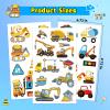 10 Sheets Construction Trucks Temporary Tattoo for Kids, 120 Pcs Vehicles Fake Tattoos for Boys Party Favors, Cars Birthday Supplies Decorations view 4