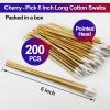FLIDUKK 200PCS Pointed-tipped Cotton Swabs 6" Inch Long Cotton Swabs with Bamboo Handles Cotton Tipped Applicator for Oil Makeup Gun Applicators, Eye Ears Eyeshadow Brush and Remover Tool view 2
