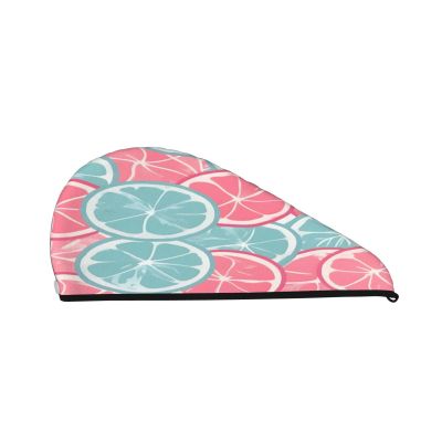 DLXW Pink Blue Citrus Slices Microfiber Hair Towel Wet Hair Bandana Dry Hair Wrapped Towel Anti-frizz Quick Drying Suitable for All Hairstyles