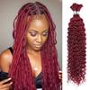 100g 22 Inch Human Braiding Hair 99J Red Deep Wave Bulk Human Hair for Braiding No Weft 12A Brazilian Virgin Curly Human Hair Extensions for Boho Braids Wet and Wavy Burgundy Braiding Hair view 1