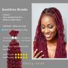 100g 22 Inch Human Braiding Hair 99J Red Deep Wave Bulk Human Hair for Braiding No Weft 12A Brazilian Virgin Curly Human Hair Extensions for Boho Braids Wet and Wavy Burgundy Braiding Hair view 4