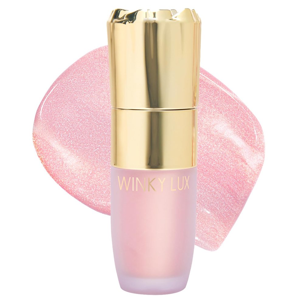 Winky Lux Cheeky Rose Liquid Highlighter - Gel Cream, Blendable & Buildable Pigment, Long Lasting Weightless Dewy Finish, Golden Pink, Pink Opal