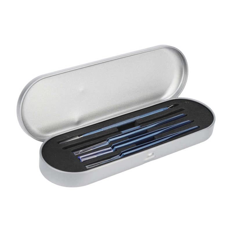 Acne Needle Set Blue Comedone Extractor Mental with Storage Case for Women for Indoor