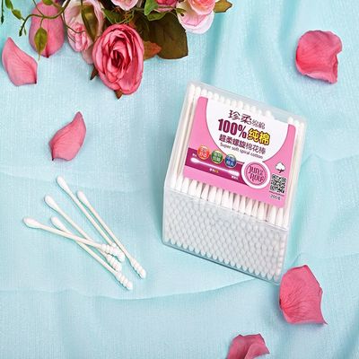 5 * 200pcs Screw Head Makeup Cotton Swabs Beauty Tools Environmental Protection Paper Shaft Activated Carbon Black Cotton Buds