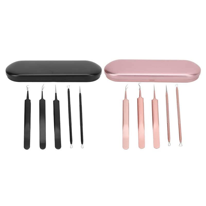 Pimple Extractor Needles Blackhead Remover Tools for Whitehead for Home (Color: Rose gold)
