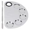 Makeup Mixing Palette Cosmetic Mixing Makeup Palette Textured Handle Thumb Hole Comfortable Grasping Stainless Steel for view 4