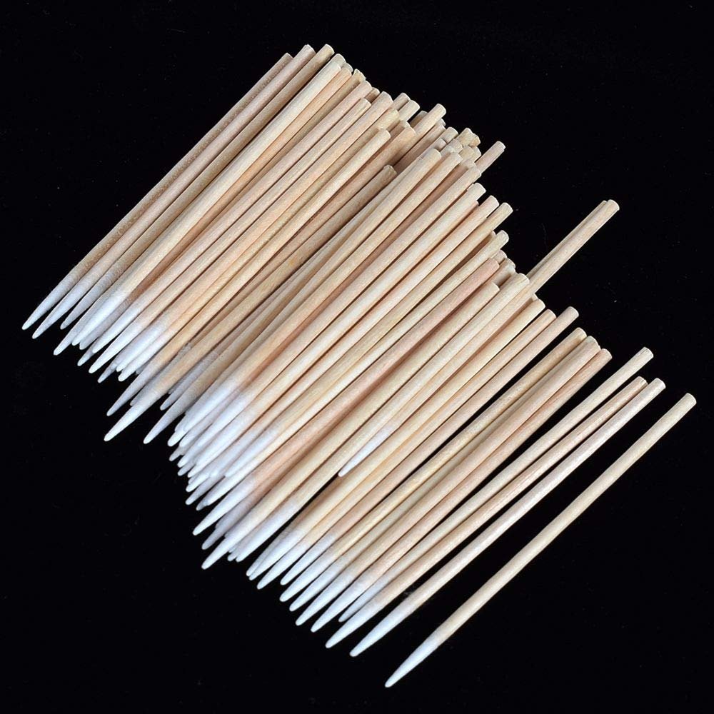 100pcs/pack Ultra-small Brushe Swab Lint Free Micro Brushe Eyelash Extension Tool Lash, Glue Removing Tools Cotton Swabs (Color: 7.5cm)