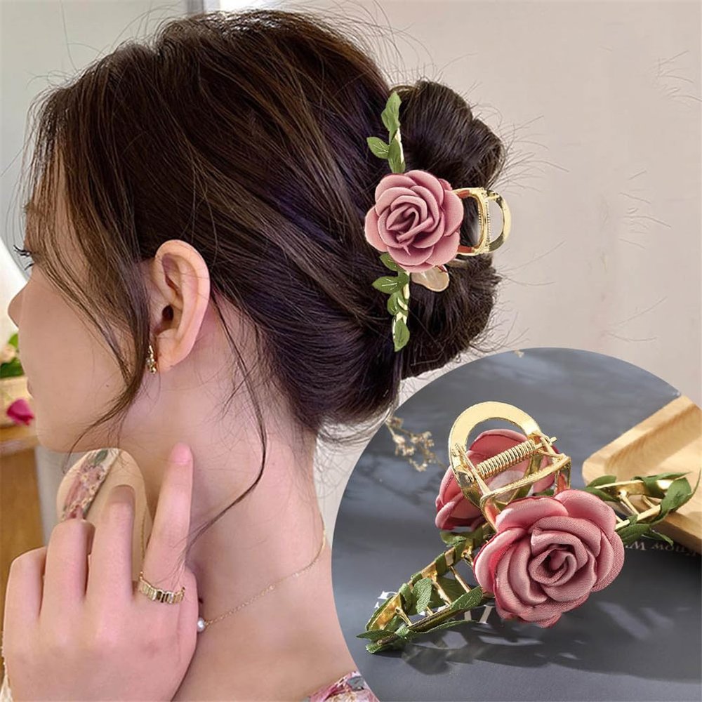 DNVKQGd Hair Stick,Chinese Hairpins,Hair Pin Stick Large Size Flower Hair Clip Claws Hair for Thick Hair Barrettes Hairpins Women Summer Hair Accessories(1419A-12cm)