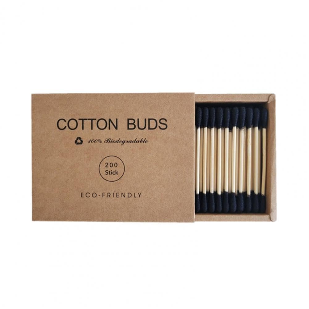 Cosmetic Cotton Swab 1 Box Helpful Double Head Design Delicate Touch Compact Cotton Buds Makeup Swabs Home Supply (From: United States, Color: Black)