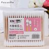 100pcs/Box Pack Wood Handle Cotton Head Swabs Disposable Makeup Clean Sticks Buds Tip Home Used Cotton Swab Personal Health Care (Color: PP Box Pakage) view 3