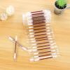 100PCS Multifunction Disinfected Stick Make Up Wood Iodine Disposable Double Cotton Swab Portable Bar (Color: 100PCS-A) view 1