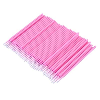100 Pcs Micro-Brush Disposable Materials Tooth Applicators Medium Fine(pink) (Color: Pink)