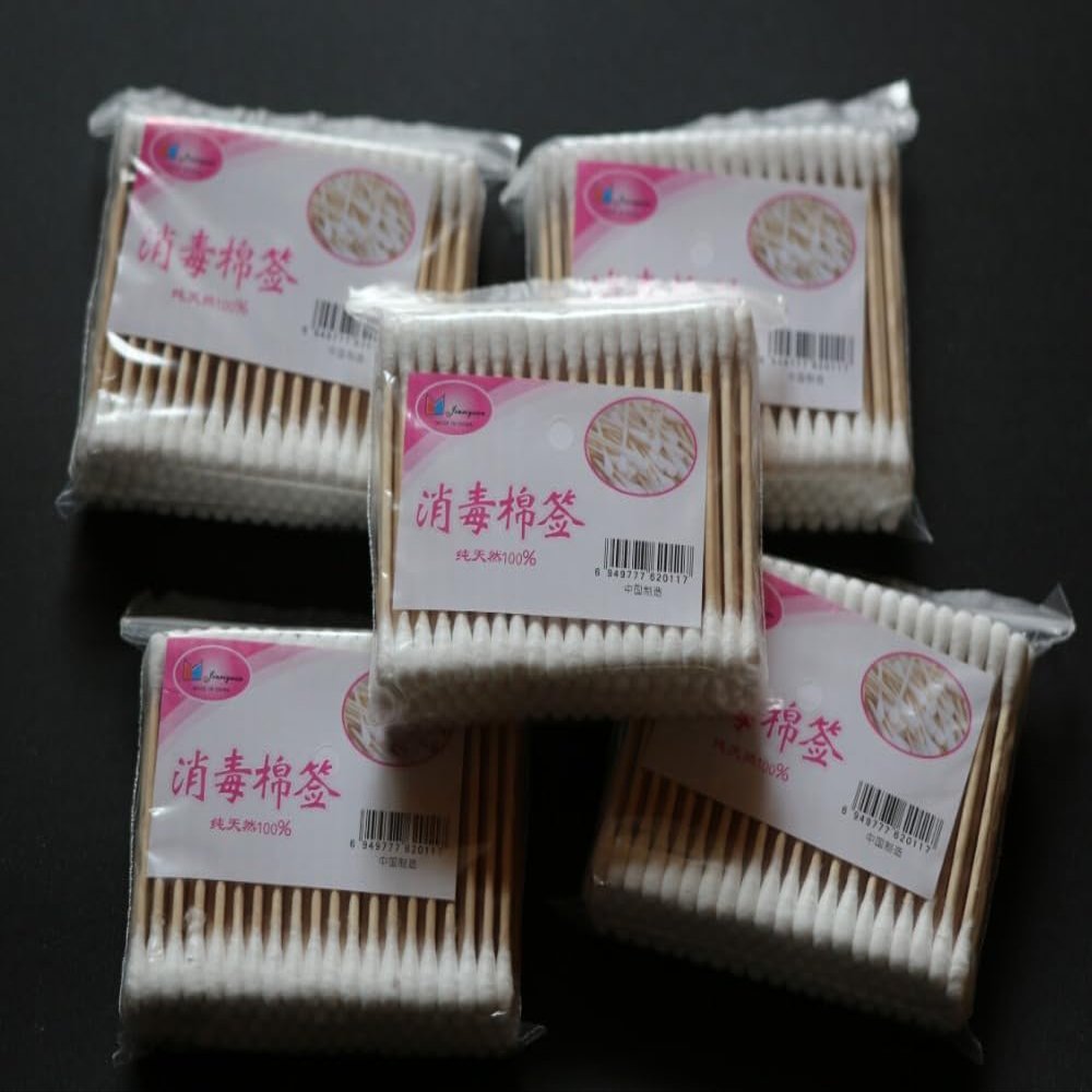 20 bags cotton swabs double head white color activated carbon cotton swab cosmetic cotton bud makeup tool