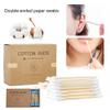 1 Box Cotton Swab Useful Colorful Disposable Anti-break Makeup Swabs Buds Household Supply Cosmetic Cotton Swab Cosmetic Swab (Color: Black) view 3
