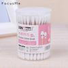 100pcs/Box Pack Wood Handle Cotton Head Swabs Disposable Makeup Clean Sticks Buds Tip Home Used Cotton Swab Personal Health Care (Color: Bag Pakage) view 2