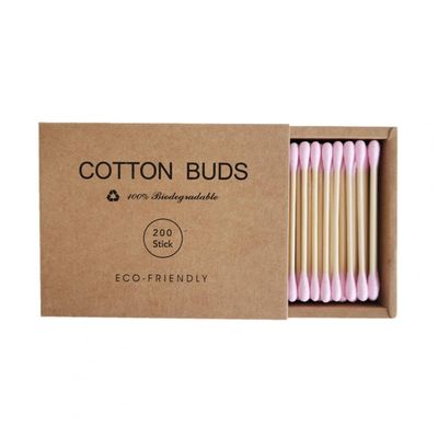 Anti-deform 1 Box Helpful Anti-break Makeup Swabs Buds Portable Makeup Swab Disposable Household Supply (Color: Pink)