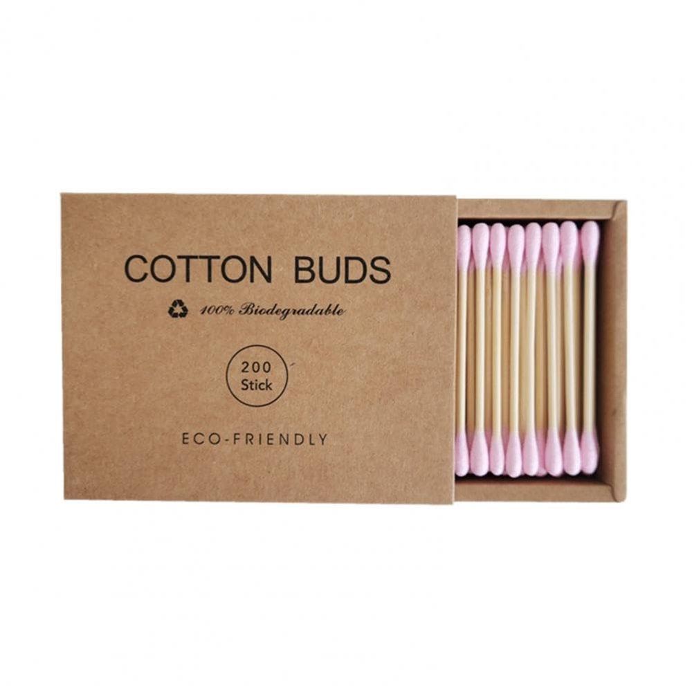 Anti-deform 1 Box Helpful Anti-break Makeup Swabs Buds Portable Makeup Swab Disposable Household Supply (Color: Pink)