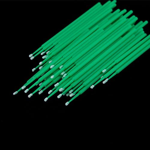 100pcs/pack Eyebrow Eyelash Cotton Swab Plastic Micro Brush Disposable Material Eyebrow Applicator Medium Fineness Cotton Buds (Color: Dark Green M Size)