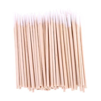 100pcs Disposable Ultra Small Swab Cotton Buds Wooden Brushes Eyelash Extension Cotton Swabs
