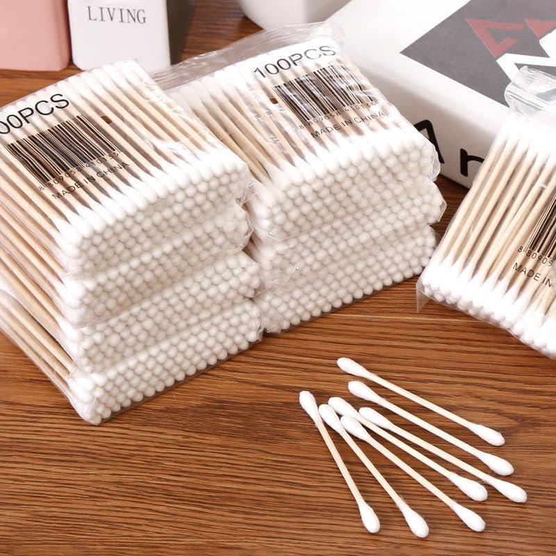 1 Bag Disposable Double Head Cotton Swab Lint Free Micro Brushes Wood Cotton Buds Swabs Eyelash Extension Glue Removing Tools (Color: 30Pcs-bag)