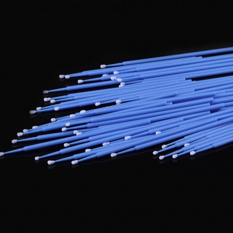 100pcs/pack Eyebrow Eyelash Cotton Swab Plastic Micro Brush Disposable Material Eyebrow Applicator Medium Fineness Cotton Buds (Color: Dark Blue L Size)