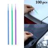 100PCS Disposable Make Up Eyelashes Individual lashes Applicators Mascara Brush Lashes Extensions Makeups Cotton Swab Tool (Color: Green M) view 2