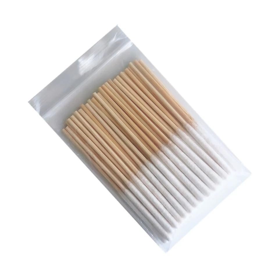 30/60pcs Bamboo Cotton Stick Swabs Buds With Long Cotton Head For Eyebrow Lips Eyeline Permanent Tattoo Makeup Cosmetics| | (Color: 30pcs)