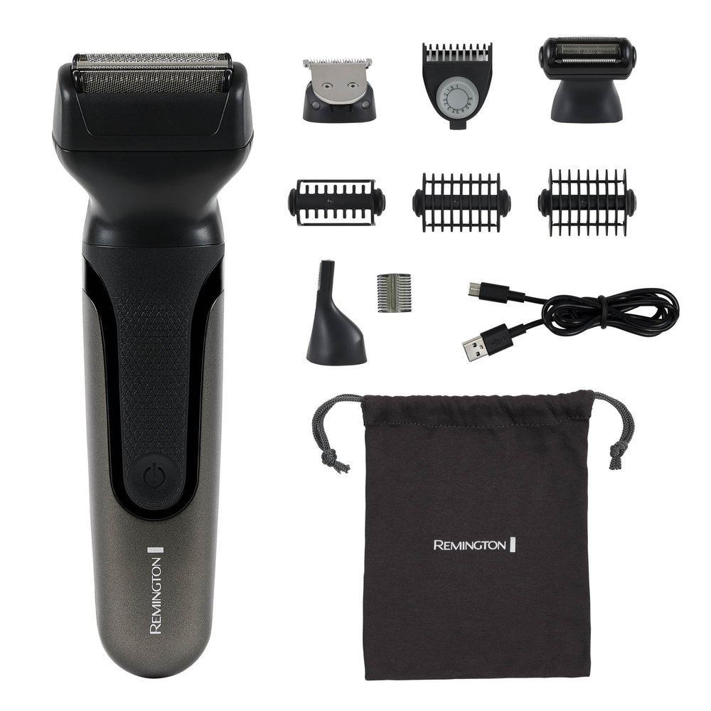 Remington ONE Shave & Groom Multi-Tool Electric Razor for Men, Foil Shaver with 4 Full-Size Attachments & 5 Adjustable Combs for Beard, Face & Body Grooming