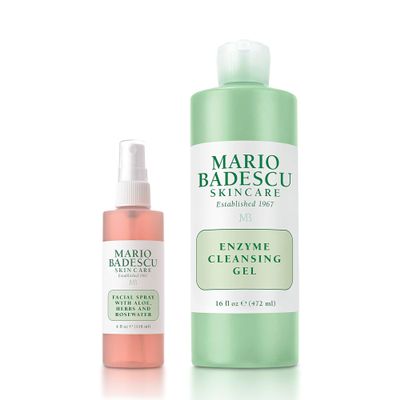 Mario Badescu Rose Water Facial Spray & Enzyme Cleansing Gel Bundle | Hydrating Rose Water Face Mist + Oil-Free Cleanser with Grapefruit & Papaya Extract | Rejuvenates, Clarifies & Removes Excess Oil