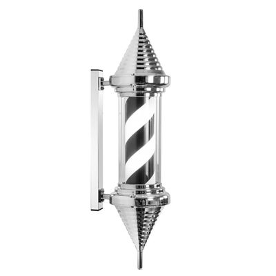Barber Pole Led Light Classic Style Rotating Led Strips with Globe Light Hair Salon Barber Shop Sign Light Outdoor Waterproof Wall Mountad Lamp (Black and White)