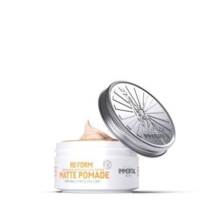 Immortal NYC Re-Form Original Pomade Medium Shine & Strong Hold - Men's Water-Based Hair Balm - Vegan Styling Cream with Biotin, Keratin & Panthenol for All Hair Types (150 mL, Reform Matte)