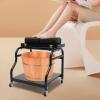 Ginelm Pedicure Foot Bath Trolley with Wheels, Manicure Foot Rest Stand, Portable Esthetician Trolley Cart for Beauty Salon or Nail Tech Foot Bath Spa, Foot Massage Station view 4