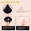 10Pcs Triangular Powder Puffs, Soft Velour Makeup Sponges for Loose Powder and Body Powder, Designed for Contouring, Eye, and Corner, Beauty Makeup Tools, (Black and Beige) view 2