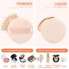 12Pcs Pure Cotton Round Powder Puff, 2.16in,Soft Makeup Puff with Strap for Loose Face Powder, Setting powder, Body powder, Loose Powder, Other powders (Nude) view 3