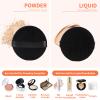 12Pcs Pure Cotton Round Powder Puff, 2.16in,Soft Makeup Puff with Strap for Loose Face Powder, Setting powder, Body powder, Loose Powder, Other powders (Black) view 3