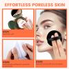12Pcs Pure Cotton Round Powder Puff, 2.16in,Soft Makeup Puff with Strap for Loose Face Powder, Setting powder, Body powder, Loose Powder, Other powders (Black+White) view 4