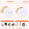 6Pcs Pure Cotton Round Powder Puff, 3.15in,Soft Makeup Puff with Strap for Loose Face Powder, Setting powder, Body powder, Loose Powder, Other powders (White) view 3