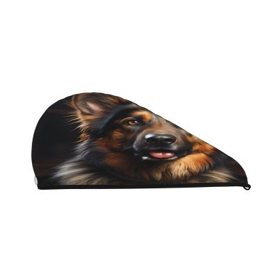 DLXW German Shepherd Microfiber Hair Towel Wet Hair Bandana Dry Hair Wrapped Towel Anti-frizz Quick Drying Suitable for All Hairstyles