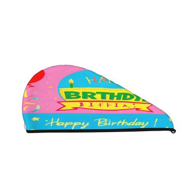 DLXW Happy Birthday Balloon Microfiber Hair Towel Wet Hair Bandana Dry Hair Wrapped Towel Anti-frizz Quick Drying Suitable for All Hairstyles