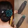 Hand Embroidered Flowers Hair Accessories for Women and Girls - Hair Bun Maker/Roller, Sparkly Ball Clip for Long Thick Hair view 4